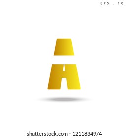 Creative unique elegant geometric, minimal fashion brand ,gold gradient  color, A  initial based letter icon logo.