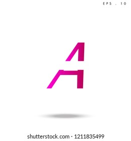 Creative unique elegant geometric, minimal fashion brand , pink gradient  color, A  initial based letter icon logo.