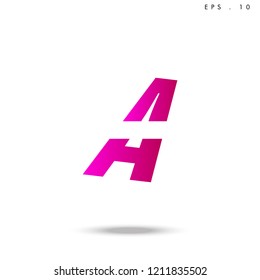 Creative unique elegant geometric, minimal fashion brand , pink gradient  color, A  initial based letter icon logo.
