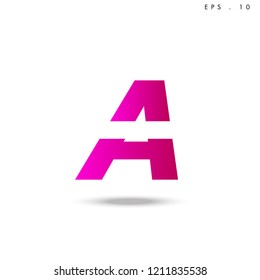 Creative unique elegant geometric, minimal fashion brand , pink gradient  color, A  initial based letter icon logo.
