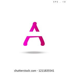 Creative unique elegant geometric, minimal fashion brand , pink gradient  color, A  initial based letter icon logo.