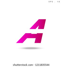Creative unique elegant geometric, minimal fashion brand , pink gradient  color, A  initial based letter icon logo.