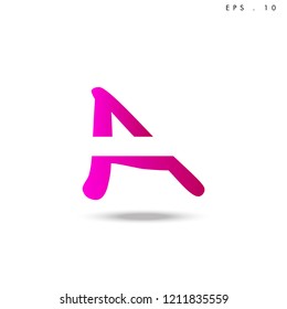 Creative unique elegant geometric, minimal fashion brand , pink gradient  color, A  initial based letter icon logo.