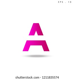 Creative unique elegant geometric, minimal fashion brand , pink gradient  color, A  initial based letter icon logo.