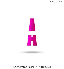 Creative unique elegant geometric, minimal fashion brand , pink gradient  color, A  initial based letter icon logo.