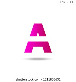 Creative unique elegant geometric, minimal fashion brand , pink gradient  color, A  initial based letter icon logo.