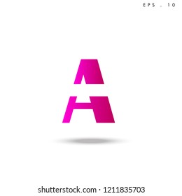 Creative unique elegant geometric, minimal fashion brand , pink gradient  color, A  initial based letter icon logo.
