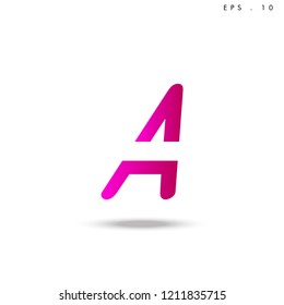 Creative unique elegant geometric, minimal fashion brand , pink gradient  color, A  initial based letter icon logo.
