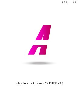 Creative unique elegant geometric, minimal fashion brand , pink gradient  color, A  initial based letter icon logo.