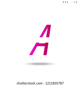 Creative unique elegant geometric, minimal fashion brand , pink gradient  color, A  initial based letter icon logo.