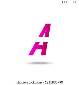 Creative unique elegant geometric, minimal fashion brand , pink gradient  color, A  initial based letter icon logo.
