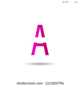Creative unique elegant geometric, minimal fashion brand , pink gradient  color, A  initial based letter icon logo.