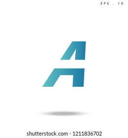 Creative unique elegant geometric, minimal fashion brand ,gradient  color, A  initial based letter icon logo.