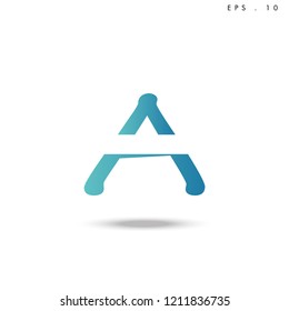 Creative unique elegant geometric, minimal fashion brand ,gradient  color, A  initial based letter icon logo.