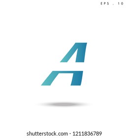 Creative unique elegant geometric, minimal fashion brand ,gradient  color, A  initial based letter icon logo.