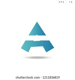 Creative unique elegant geometric, minimal fashion brand ,gradient  color, A  initial based letter icon logo.