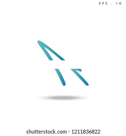 Creative unique elegant geometric, minimal fashion brand ,gradient  color, A  initial based letter icon logo.