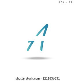 Creative unique elegant geometric, minimal fashion brand ,gradient  color, A  initial based letter icon logo.