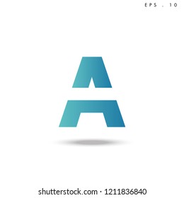 Creative unique elegant geometric, minimal fashion brand ,gradient  color, A  initial based letter icon logo.
