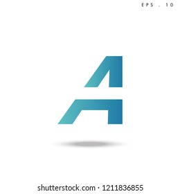 Creative unique elegant geometric, minimal fashion brand ,gradient  color, A  initial based letter icon logo.