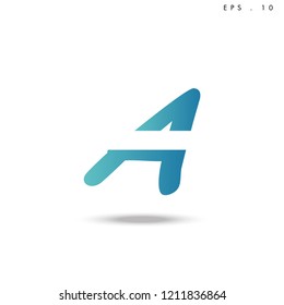 Creative unique elegant geometric, minimal fashion brand ,gradient  color, A  initial based letter icon logo.
