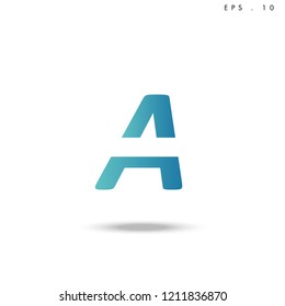 Creative unique elegant geometric, minimal fashion brand ,gradient  color, A  initial based letter icon logo.