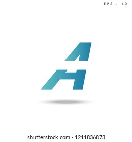 Creative unique elegant geometric, minimal fashion brand ,gradient  color, A  initial based letter icon logo.