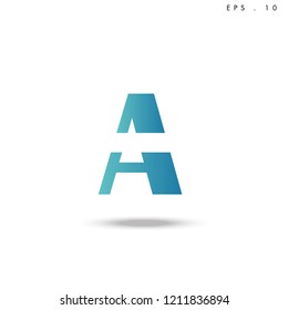 Creative unique elegant geometric, minimal fashion brand ,gradient  color, A  initial based letter icon logo.