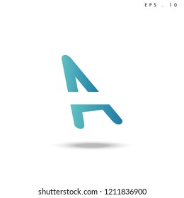 Creative unique elegant geometric, minimal fashion brand ,gradient  color, A  initial based letter icon logo.