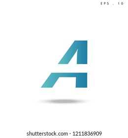 Creative unique elegant geometric, minimal fashion brand ,gradient  color, A  initial based letter icon logo.