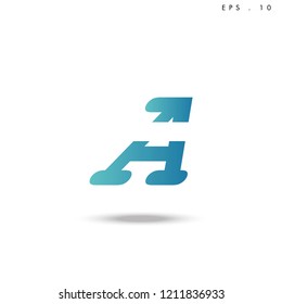 Creative unique elegant geometric, minimal fashion brand ,gradient  color, A  initial based letter icon logo.