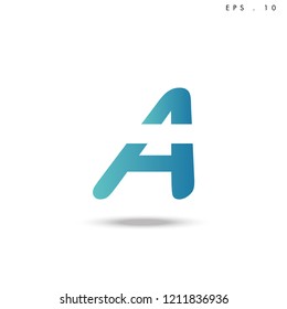 Creative unique elegant geometric, minimal fashion brand ,gradient  color, A  initial based letter icon logo.