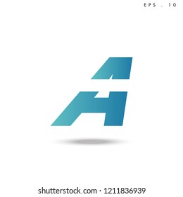 Creative unique elegant geometric, minimal fashion brand ,gradient  color, A  initial based letter icon logo.