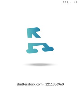 Creative unique elegant geometric, minimal fashion brand ,gradient  color, A  initial based letter icon logo.