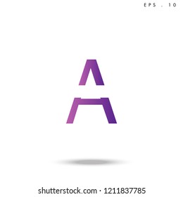 Creative unique elegant geometric, minimal fashion brand ,gradient  color, A  initial based letter icon logo.
