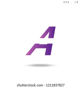 Creative unique elegant geometric, minimal fashion brand ,gradient  color, A  initial based letter icon logo.