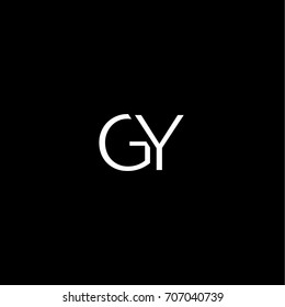 Creative unique elegant geometric minimal fashion brand black and white color GY YG G Yinitial based letter icon logo.