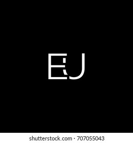 Creative unique elegant geometric minimal fashion brand black and white color EU UE E U initial based letter icon logo.