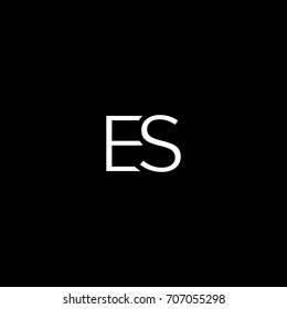 Creative unique elegant geometric minimal fashion brand black and white color ES SE E S initial based letter icon logo.