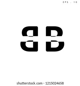 Creative unique elegant , minimal fashion brand, black and white color. B  BB DD  DB  D  O  initial based letter icon logo.