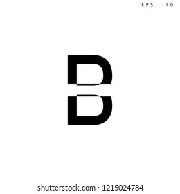 Creative unique elegant , minimal fashion brand, black and white color. B  BB DD  DB  D  O  initial based letter icon logo.