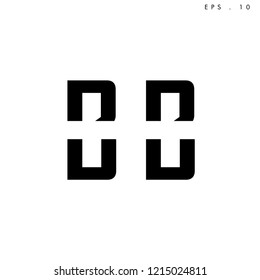Creative unique elegant , minimal fashion brand, black and white color. B  BB DD  DB  D  O  initial based letter icon logo.