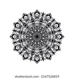 Creative unique floral black mandala lace style vector design