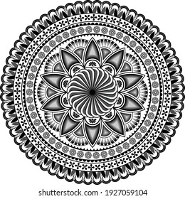 Kreatives und einzigartiges Goldenes Farbmandala Kunstdesign