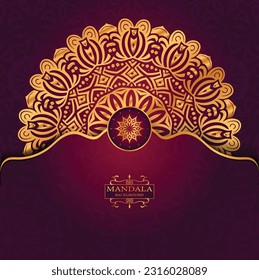 Diseño creativo de arte en color dorado mandala