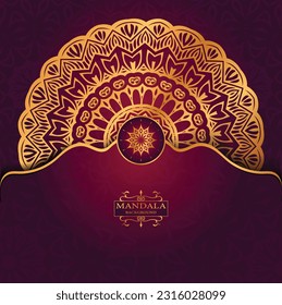 Creative and unique golden color mandala art design