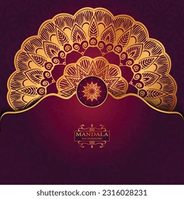 Creative and unique golden color mandala art design