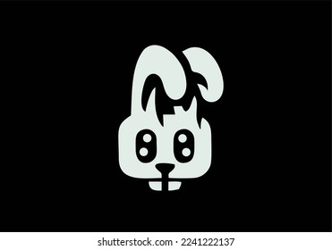 Creative and unique iconic funny Happy Rabbit Logo.