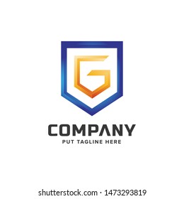Creative Unique initial g shield logo