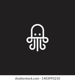 Creative and unique jellyfish with line art style have variant color